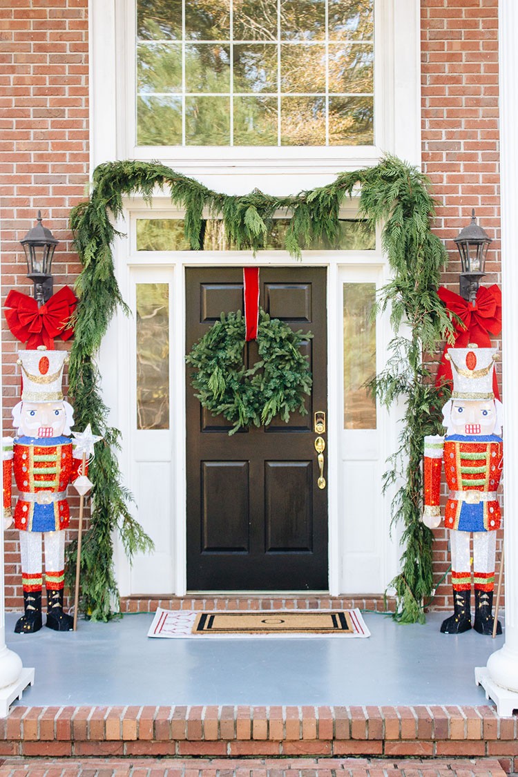 Classic Holiday Porch With Nutcrackers