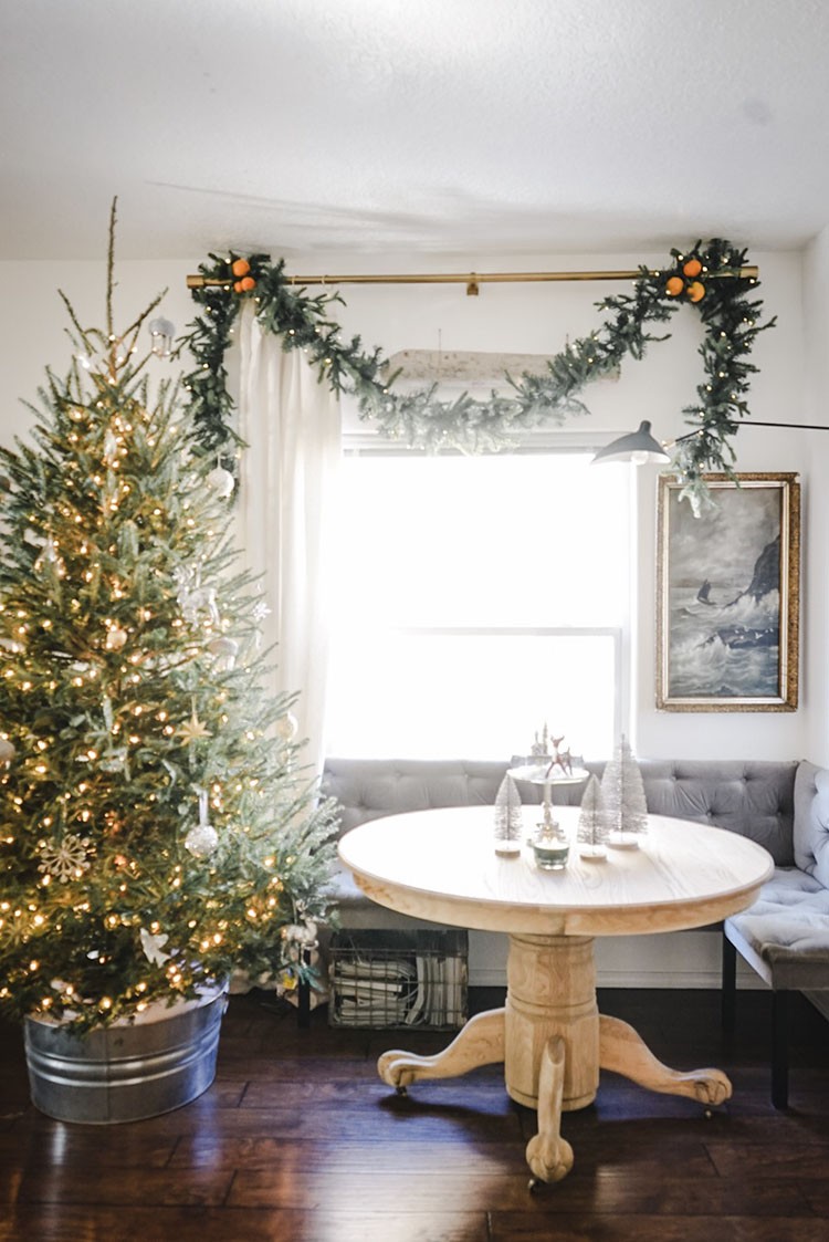 With products from The Home Depot, Nichol Naranjo styled her living area to embody classic Christmas with a modern twist. 