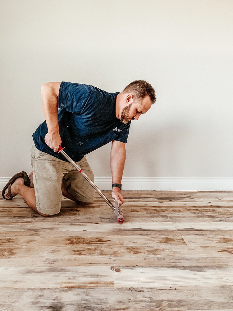 Faux Farmhouse Flooring Makeover with Lifeproof Sheet Vinyl