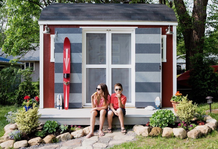 DIY Backyard Shed Turned Beach Bunkhouse