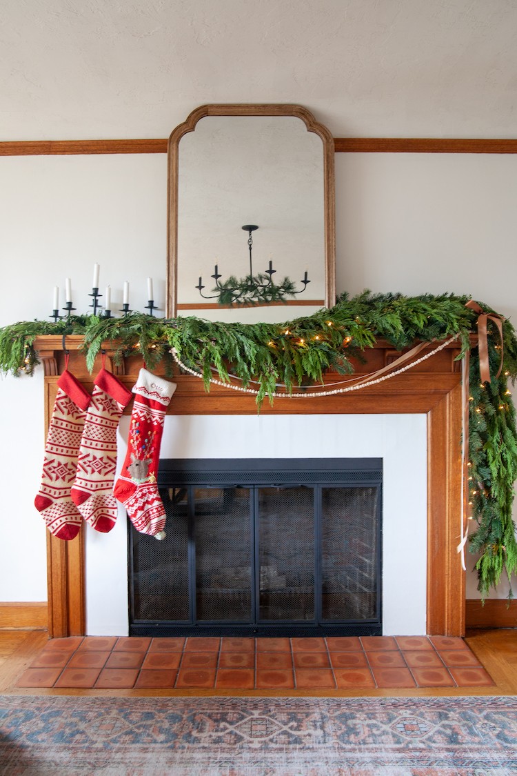 Fresh Faux Greenery and Classic Christmas Decor
